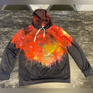 Galaxy Forest Print Hoodie